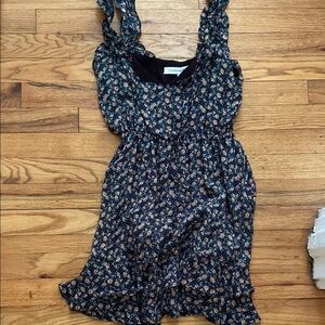 Cupcakes & Cashmere Blue and White Square Neck Mini Dress